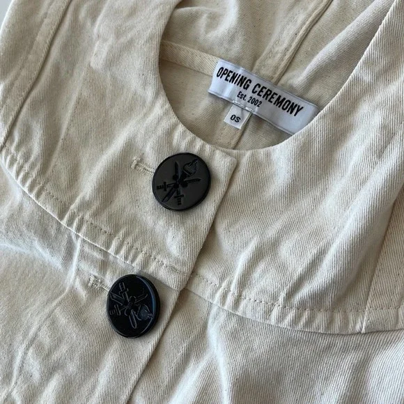 Opening Ceremony ONE SIZE (Oversized) Beige Hooded Elastic Cuffs Trench Coat - Picture 6 of 9